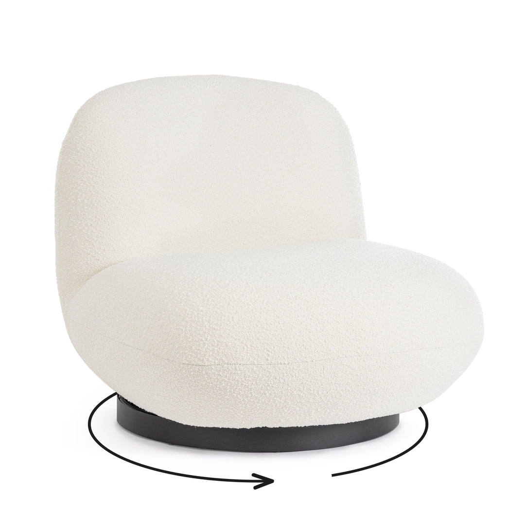 Hey Comfy Vit Boucle Fåtölj