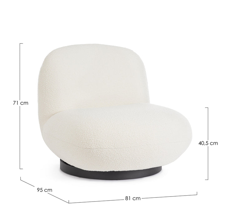 Hey Comfy Vit Boucle Fåtölj