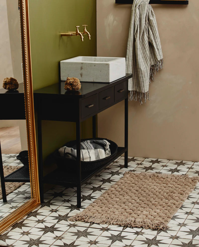 LUNA bath rug w/fringes