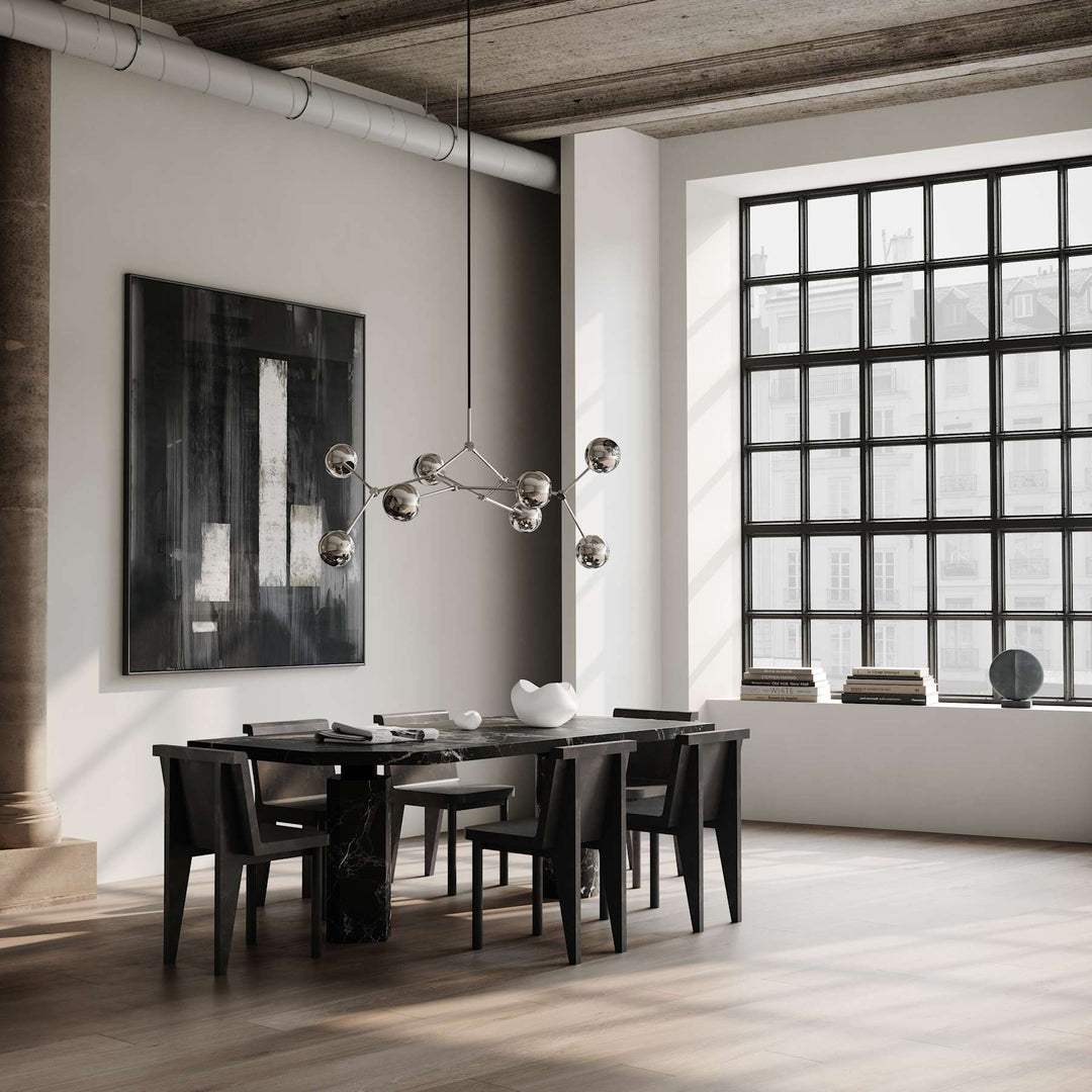 Drop Chandelier Globe - Chrome (5m)